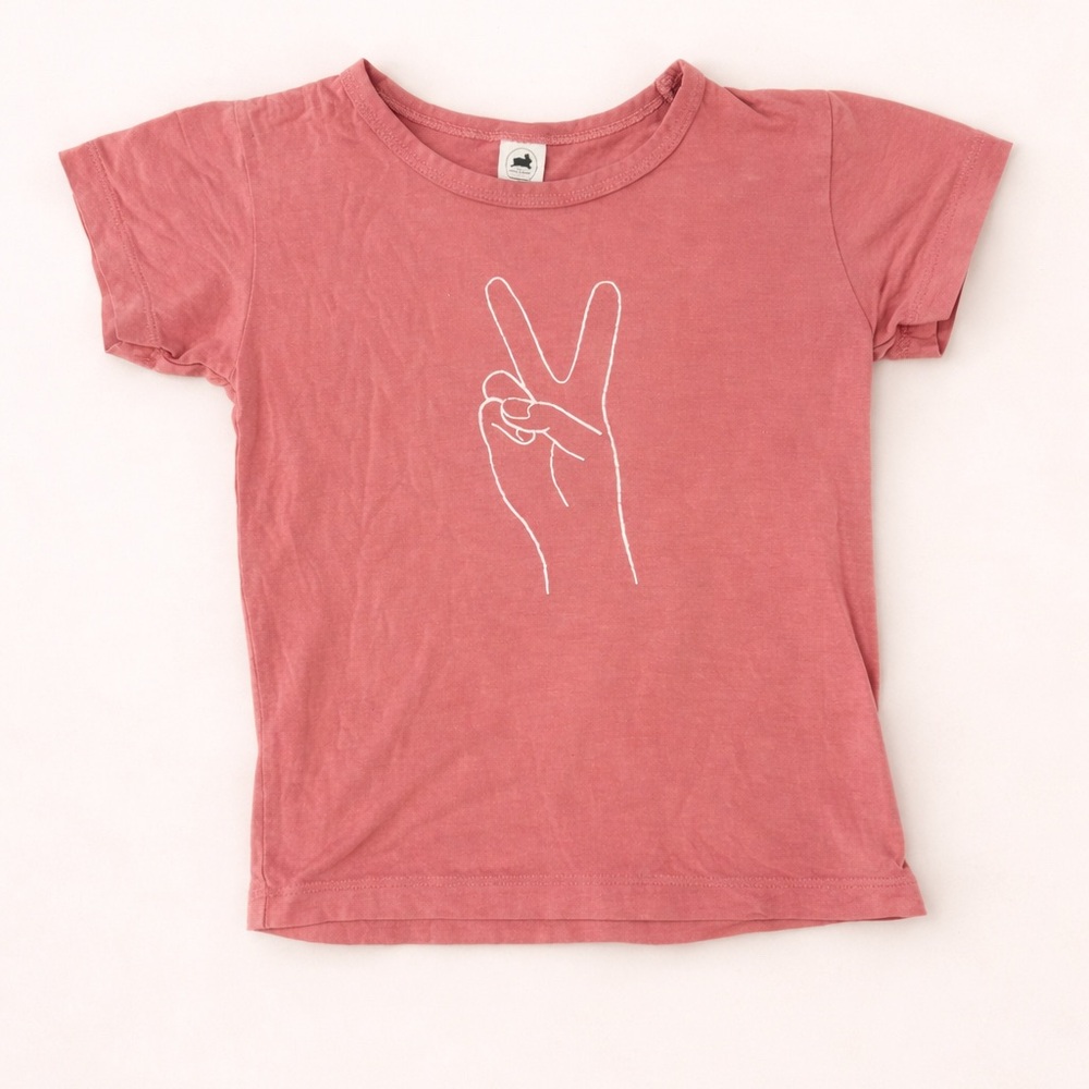 3/$20 - Little & Lively Pink Peace Sign T-Shirt - small shop kids clothes
